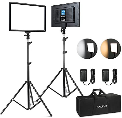 RALENO 2 paquetes de luces LED de video y kit de iluminación