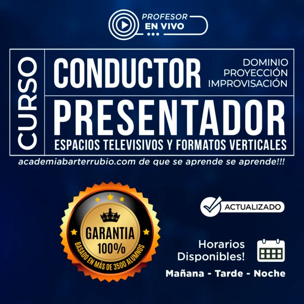 Curso de presentador TV y formatos verticales con AVAL Senescyt