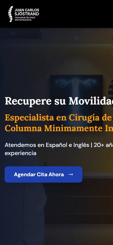 Versión móvil de la web del Dr. Sjöstrand